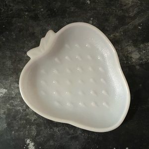 Vintage Milk Glass Strawberry Dish